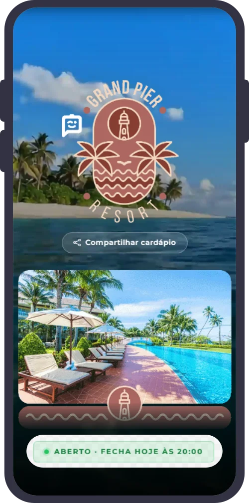Interface do cardápio virtual com produtos e preços